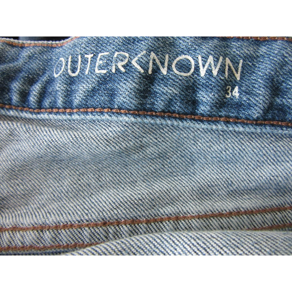OUTERKNOWN Blue Denim 34x29 Cotton Spandex Straight Leg Jeans - Picture 4 of 6
